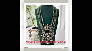 Kundan pendant, stone haar#kundan#stone