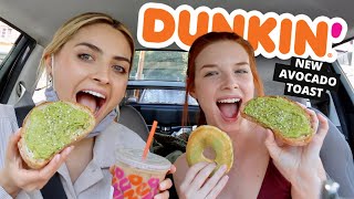 NEW ITEMS FROM DUNKIN' MUKBANG! Avocado Toast, Matcha Donut, Grilled Cheese Melt