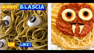 RICETTA di PASTA per HALLOWEEN, FACILE e VELOCE x PRANZO o CENA, MOSTRUOSA per la FESTA dei BAMBINI