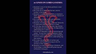 10 lines on Lord Ganesha