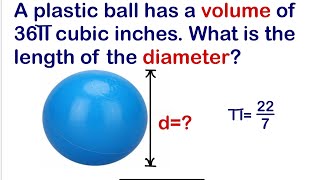 Diameter of a sphere given volume