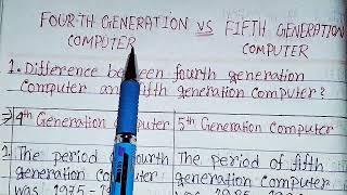 Difference between fourth generation computer and fifth generation computer | computer generation.