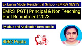 EMRS ESSE Recruitment 2023 Apply Online Principal, PGT Teacher, Accountant, JSA & Lab Attendant 4062