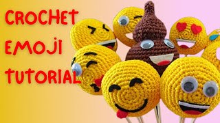 How to crochet emojis  pattern for beginners _ Super easy cute crochet emojis