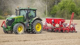 Setí kukuřice 2016 - John Deere 7230R + Kverneland Optima HD