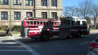 Lowell Fire Dept. Rescue 1 and Engine 3 Responding