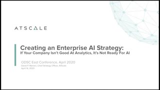 ODSC East 2020: Creating an Enterprise AI Strategy | AtScale