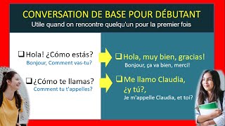 Conversation pour les débutants |  DIALOGUE DE BASE |  Apprendre l'espagnol ⏰ 7 min ✔