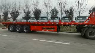 M118 Red Color Flat Bed Semi Trailers Star Trailer Made Hooked Up Ready For Delivery Out