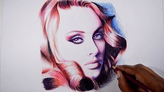 Drawing Adele -- Faber Castell Polychromos pencils