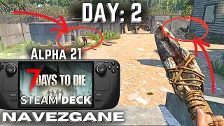 Navezgane Day 2: Attacked by 3 Zombie Dogs! | 7 Days to Die on Steam Deck (No Commentary)