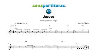 Partitura "Jueves" La Oreja de Van Gogh