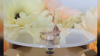 Art Deco 6*8mm Pear Morganite Engagement Ring Rose Gold