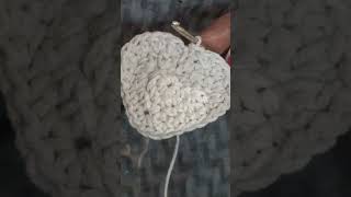 DIY Simple yarn Heart ❤ Satisfying Crochet #shorts #handmade #heart #yarnheart