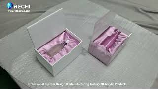 RECHI |Custom Counter Acrylic Display Factory| Acrylic Gift Storage Box for Luxury Perfume Bottle