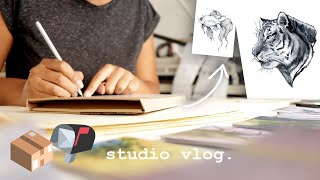 Filming, Sticker-Making, Patreon-Packaging, and Printing 300 Prints  · Studio Vlog 📦📬  · ad