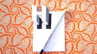 Letter H Drawing in 3d / 3D Letter H Drawing Easy / How to Draw 3D Letter H / Alphabet Drawing