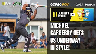 Michael Carberry Gets Us Underway With A Four And A Six! - Lashings vs Exeter 2024