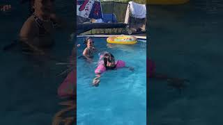 Little mermaid swimming in the pool #shorts #shortsvideo