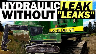 EXCAVATOR SWING MOTOR INVISIBLE HYDRAULIC OIL LEAK | JOHN DEERE 2054D