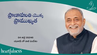 ప్రాణాహుతి యొక్క ప్రాముఖ్యత | Daaji's talk on 4th July 2024 at Lisbon, Portugal