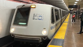 Afternoon rush hour BART Trains at Powell St.