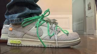 OFFWHITE NIKE DUNK LOW "THE FIFTY" ON FEET REVIEW W/ SUEDE AND LEATHER PAIR