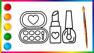 Makeup tools drawing for kids| painting and colouring for kids & toddlers #drawing #colouring