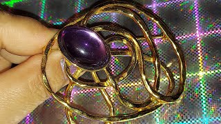 VINTAGE LARGE 💜 BROOCH ✨️ 💖 ACCESSORY 👩 👍 👌 😃