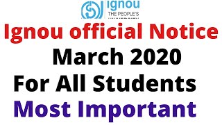 Ignou New Update | Ignou Official Notice | Must Watch all students