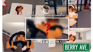 ♡  College morning routine!! | I MET A BOY?! | Berry avenue roleplay |  ꒷︶꒷꒥꒷‧₊˚