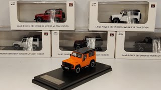 LCD 1/64 Land Rover Defender 90 Works V8 70th edition // All 6 colors // orange showcase