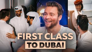 My first vlog ever: Flying FIRST CLASS to Dubai! (Am I doing this right?!) ✈️😂