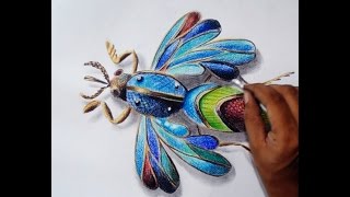 Drawing an artificial fly - Faber castell polychromos + prismacolor pencils.