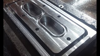 Frezowanie pokrywy chłodnicy kompresora CNC / Milling cooling head for air compressor on DIY CNC