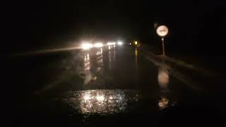 DRIVING IN THE RAIN AND THUNDER ⛈:IRAN NIGHT DRIVING. Rabat Qarabil (village in Golestan district)