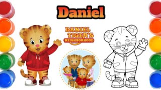 How to Draw Daniel Tiger | Easy Drawing Step by Step | Painting and Coloring for Kids