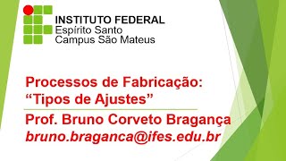 Processos de Fabricação - Aula 7 - Tipos de Ajustes