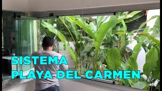 Sistema corredizo apilable para vidrio templado