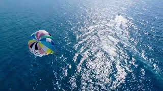 Water Sports drone footage parasailing Crete