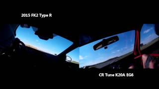 2015 Civic Type R vs EG6 K20A on track.