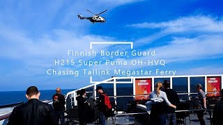 Finnish Border Guard H215 Helicopter Chasing Ferry