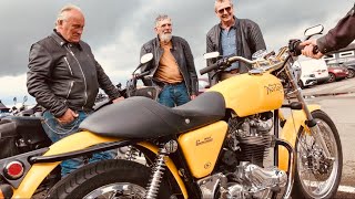 PATHFINDER CAFE Motorcycles An Audience with a NORTON Commando 850 Racer Bike at BLACKBUSHE Airport