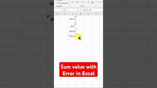 How to sum a range data having error value | Excel tutorials in Hindi #exceltips #exceltricks #excel