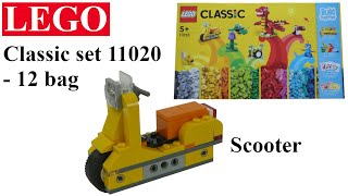 LEGO Classic set 11020 - 12 bag - Scooter - How to build with lego blocks (TUTORIAL)