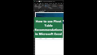 📊How to use Pivot Table Recommendations #shorts