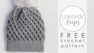 Remington Diamond Cable Hat FREE Crochet Pattern Video Tutorial