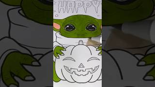 How to color Baby Yoda from Star wars | star wars coloring page | halloween coloring page | starwars