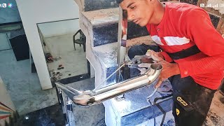 Stainless Steel Staircase Railing Full Installation Process | how to make steel stair railing design