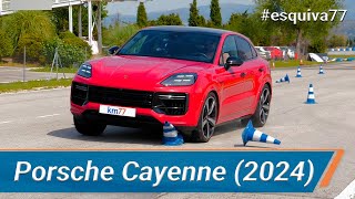 Porsche Cayenne 2024 - Maniobra de esquiva (moose test) y eslalon | km77.com